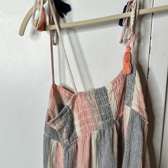 ASOS DESIGN Beach Hareem Jumpsuit In Pastel Stripe With Tassel Ties - Picture 8 of 10